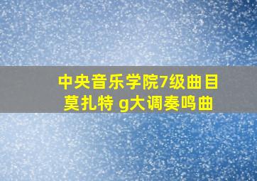 中央音乐学院7级曲目莫扎特 g大调奏鸣曲